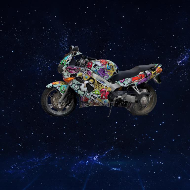 卡通摩托车3D模型下载【glb格式】