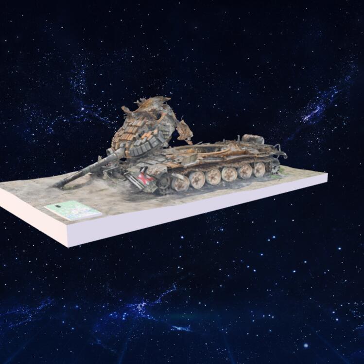 被摧毁的俄罗斯坦克T-72b模型3D模型下载【glb格式】