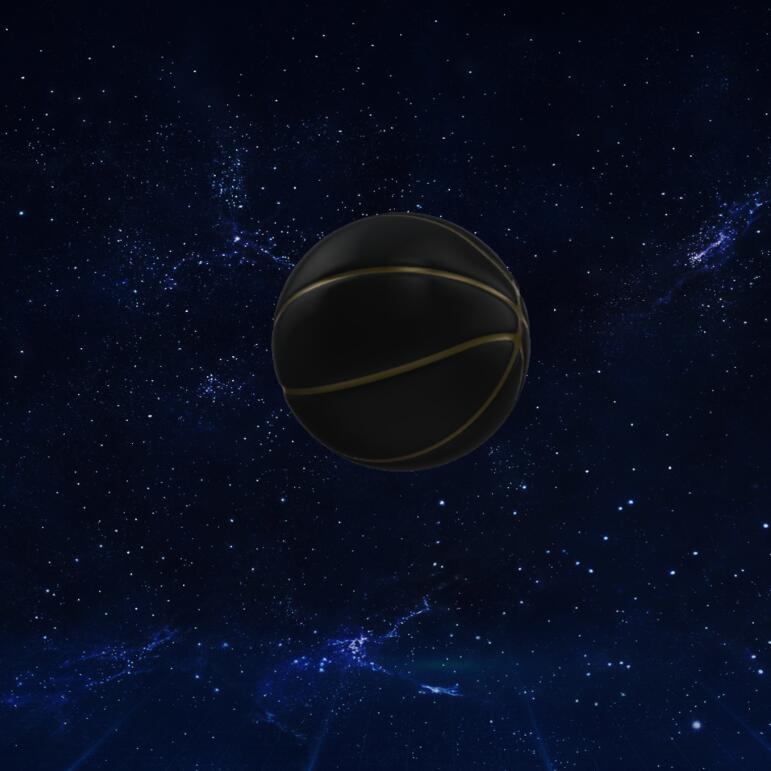 标准篮球-黑球模型3D模型下载【glb格式】