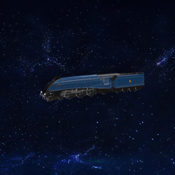 爵士特快列车蓝色模型（有动画）3D模型下载【glb格式】