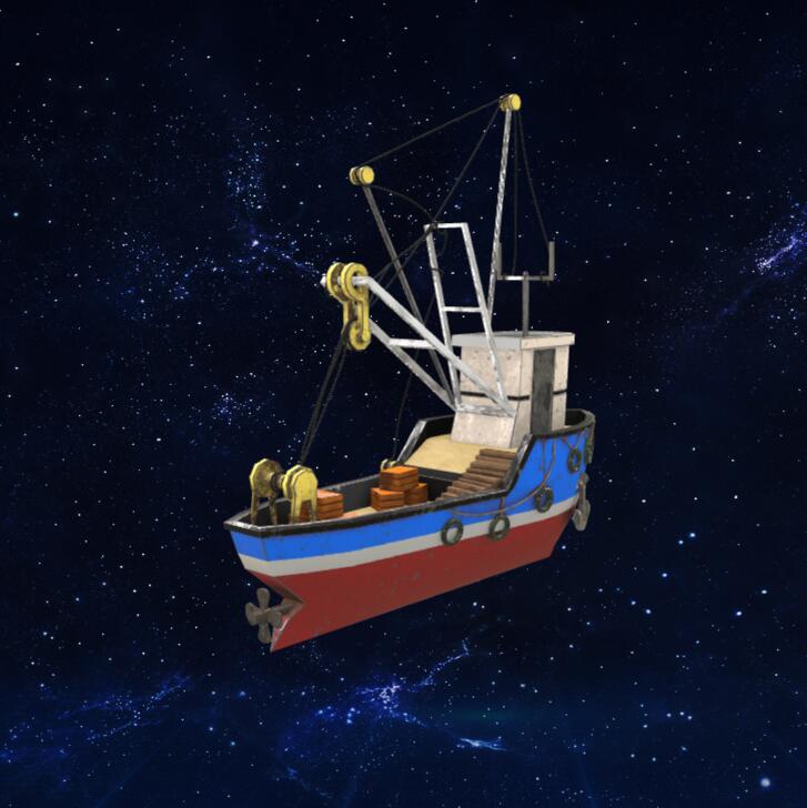 打捞小船3D模型下载【glb格式】