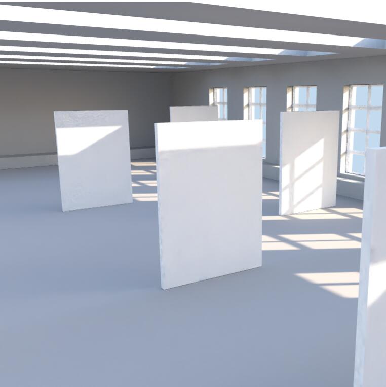 艺术画廊虚拟现实模型3D模型下载【glb格式】