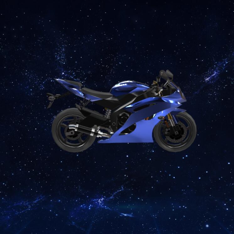 蓝色摩托车3D模型下载【glb格式】