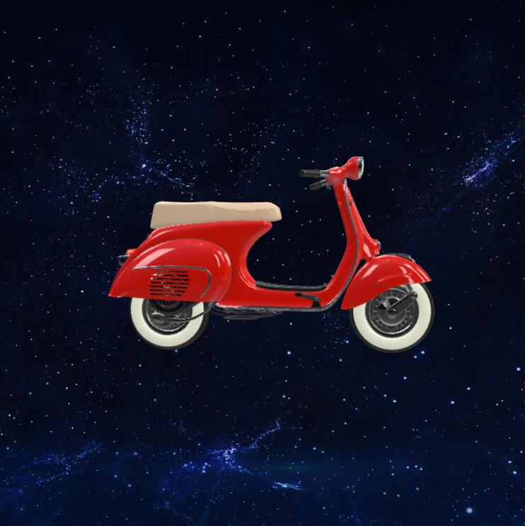 老款红色轻骑摩托3D模型下载【glb格式】