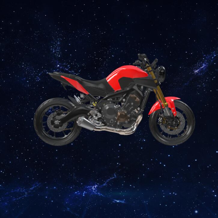 三缸摩托车3D模型下载【glb格式】