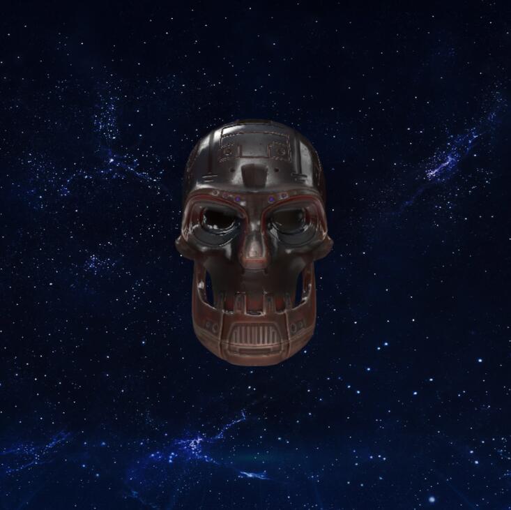 钢铁骷髅头3D模型下载【glb格式】