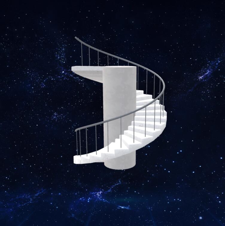 白色螺旋楼梯3D模型下载【glb格式】