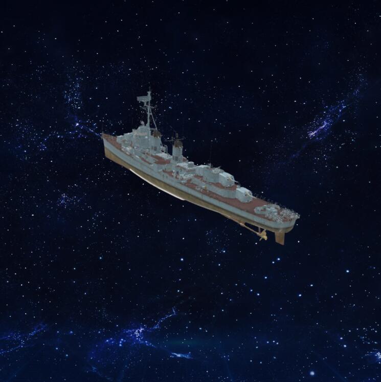 韩国驱逐舰钟牧号3D模型下载【glb格式】